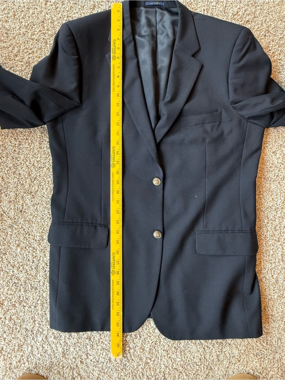Club Room Charter Club Sport Coat 42L Tall Navy Blue Wool Blazer - Picture 9 of 11
